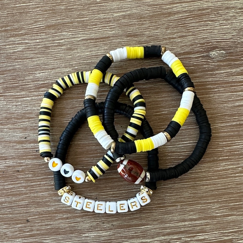 Steelers bracelet stack